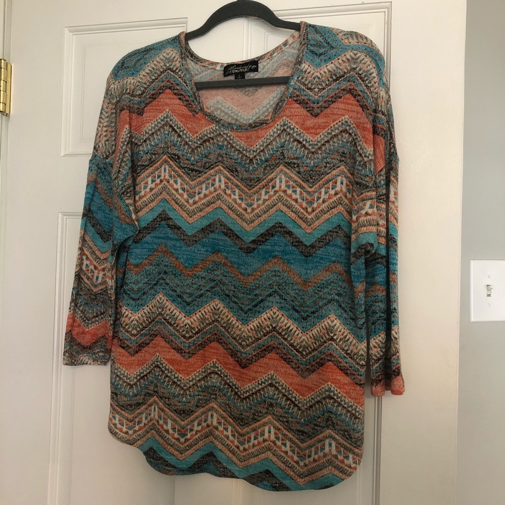 Knit Print Women’s Top, AbsloutleyFamous Lg